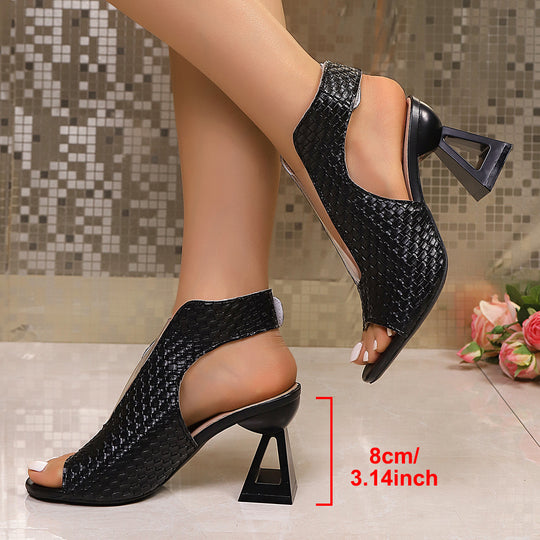 Damen Elegante Sandalen mit einzigartigem Sculptured Absatz EB