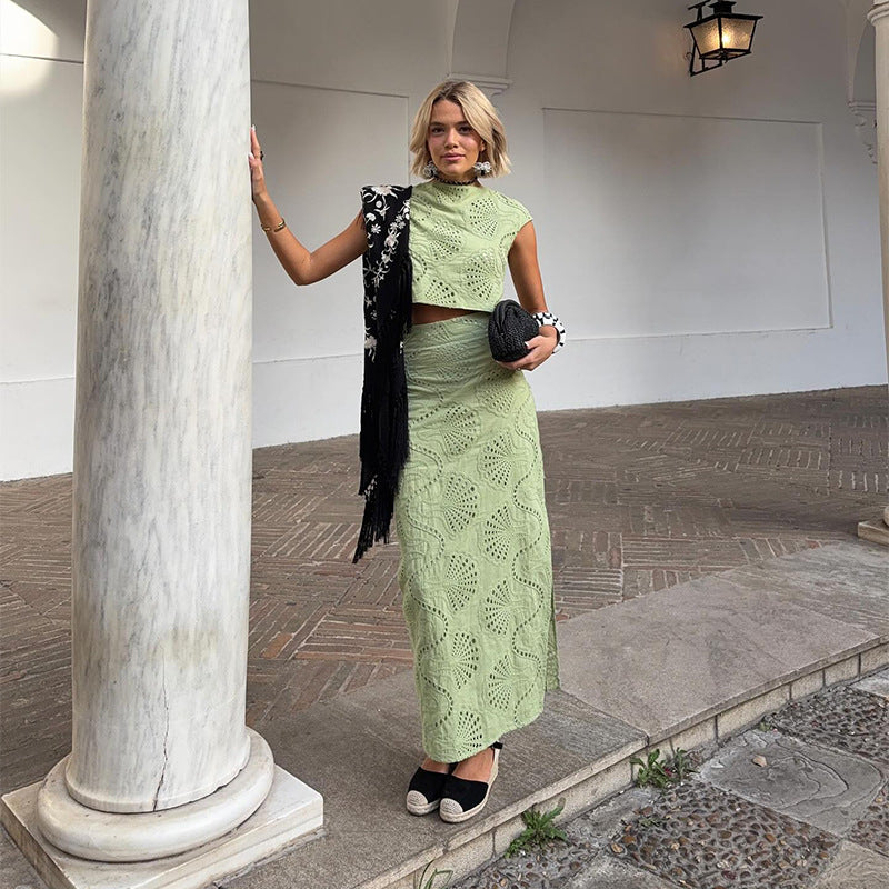 Damen Figurbetontes Zweiteiler mit Schnittdetails EB