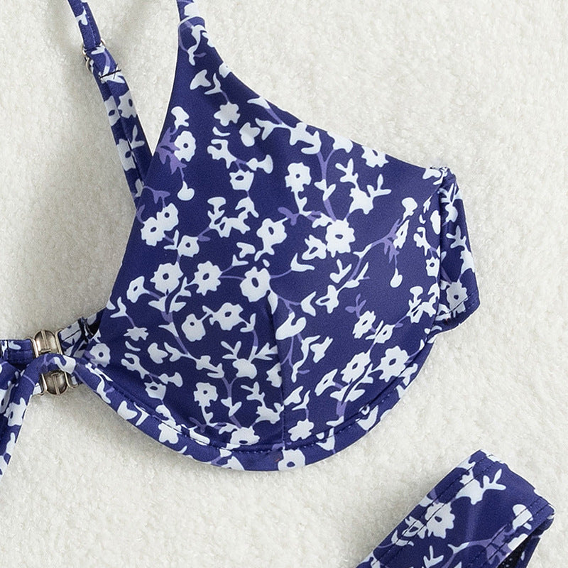 Damen Triangel-Bikini mit floralem Design und komfortabler Passform EB
