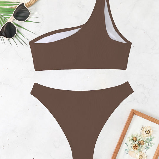 Damen Triangel-Bikini mit asymmetrischem Schnitt und raffiniertem Rippendesign EB