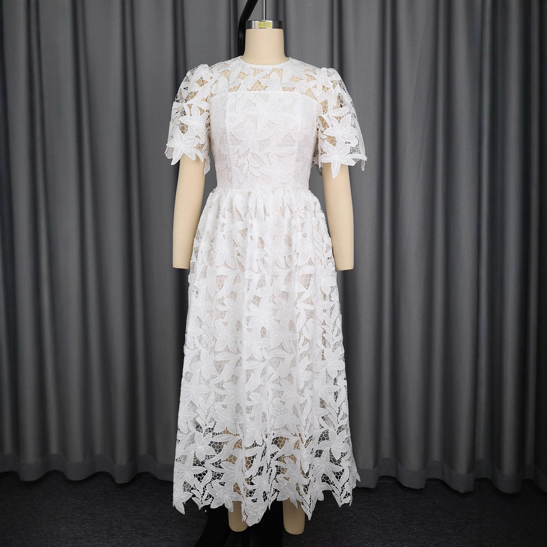 Damen Spitzen-Maxikleid mit floralem Design EB