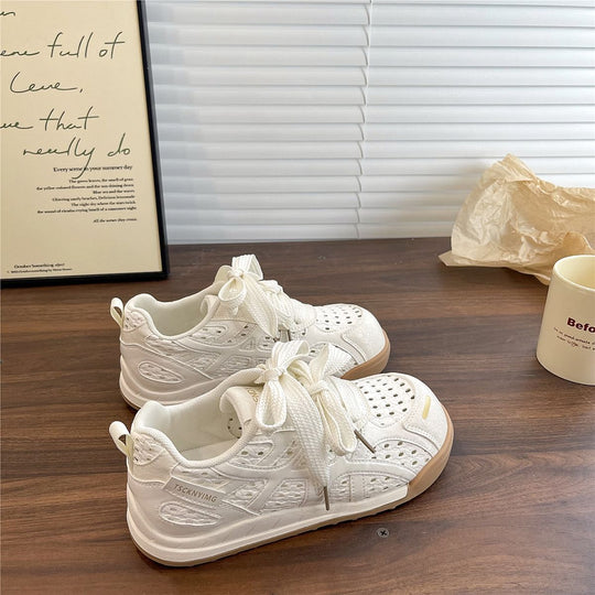 Damen Sportliche Freizeitsneaker mit atmungsaktiver Netz-Oberfläche und weicher Sohle EB