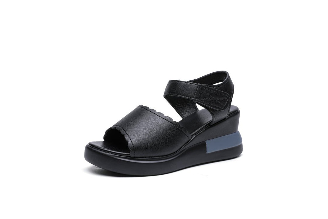 Damen Komfortable Wedge-Sandalen mit verstellbarem Riemen und gepolsterter Innensohle EB