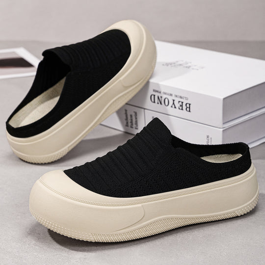 Damen modische Komfort-Slipper mit luftdurchlässigem Obermaterial und rutschfester Sohle EB
