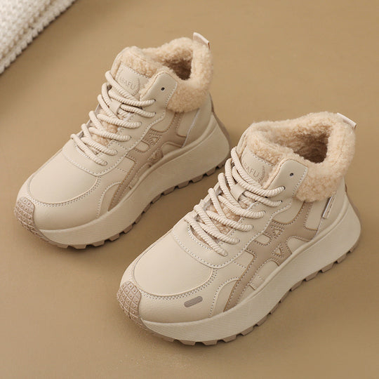 Damen Hochschnitt Sneakers mit warmem Fleece-Innenfutter und rutschfester Laufsohle EB