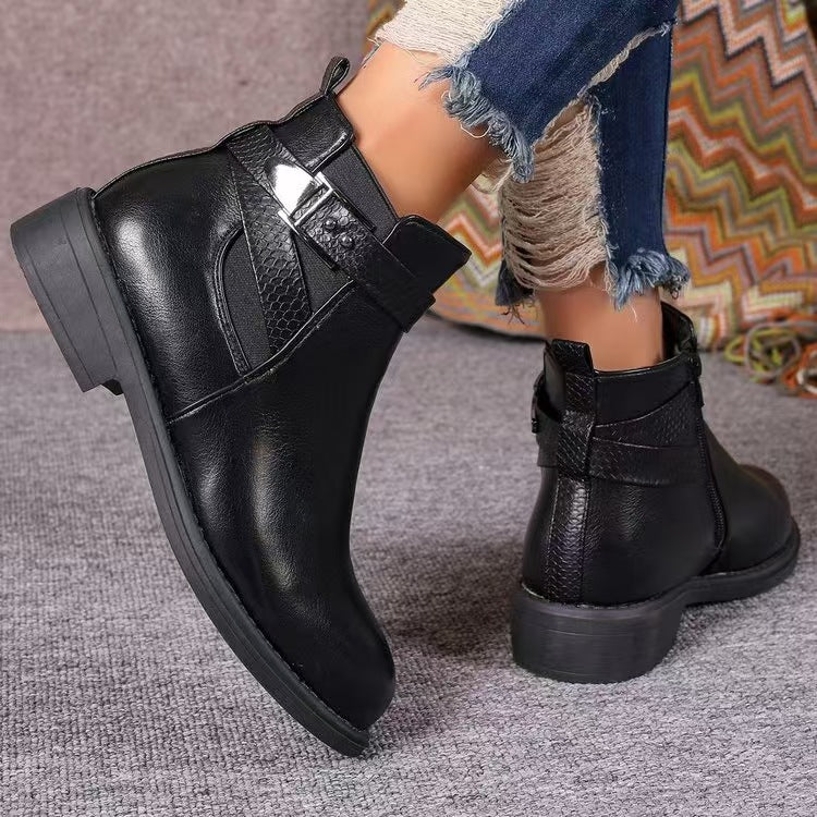 Damen modische Stiefeletten mit elegantem Reißverschluss und schickem Komfortdesign EB