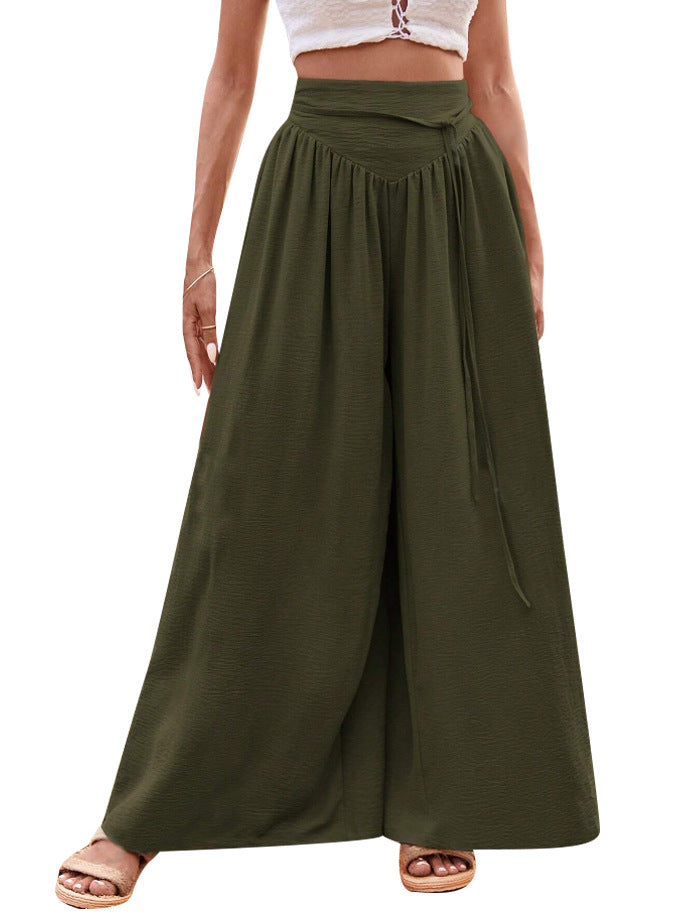Damen Weite Palazzo-Hose mit elastischem Bund und stylischem Kordelzug EB