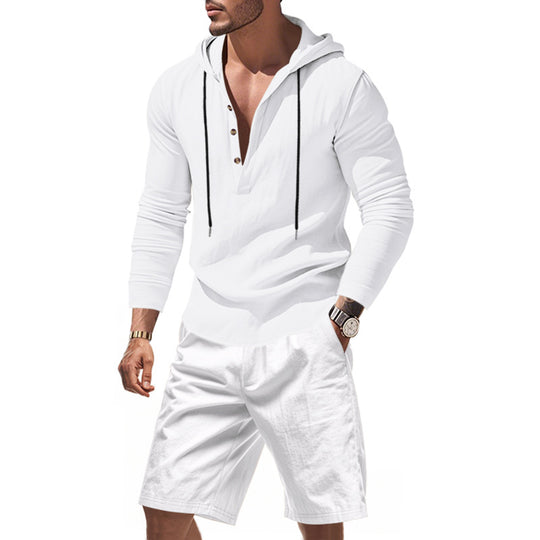 Herren lässiges Set mit Kapuze und Shorts EB