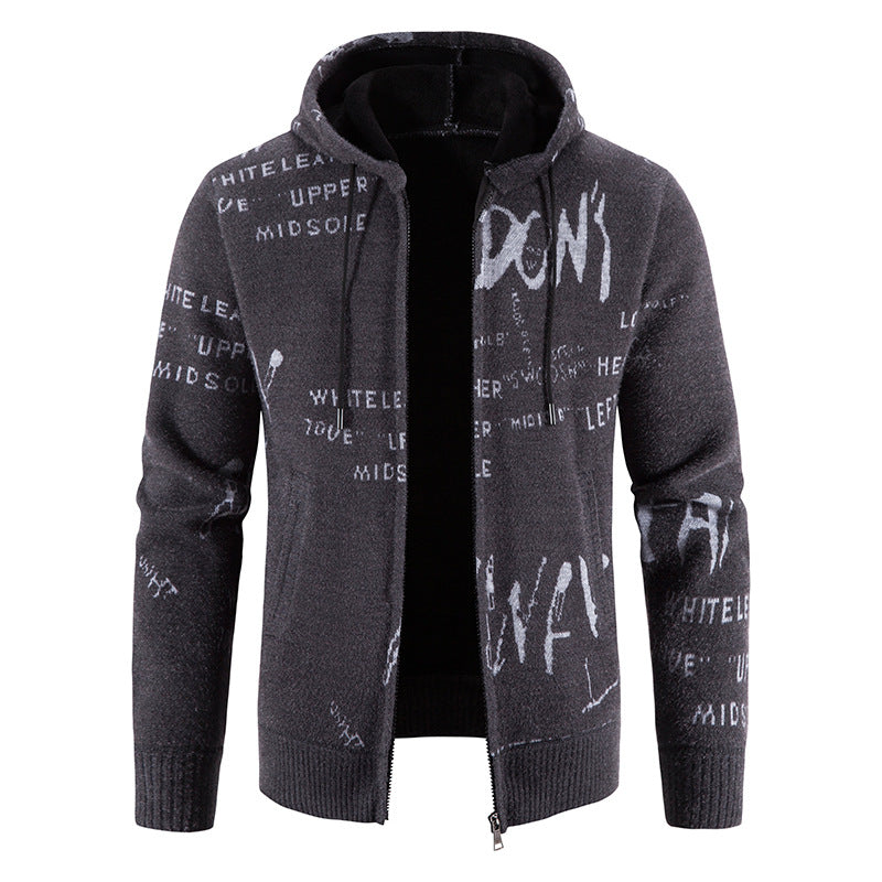 Herren modische Kapuzenjacke mit kreativem Print EB