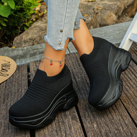 Damen Sneakers mit bequemem Stretch-Obermaterial und dämpfendem Plateau EB