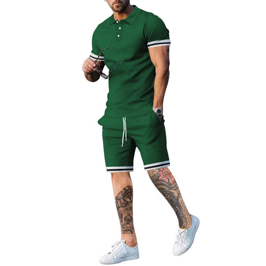 Herren Poloshirt und Shorts-Set mit sportlichen Akzenten EB