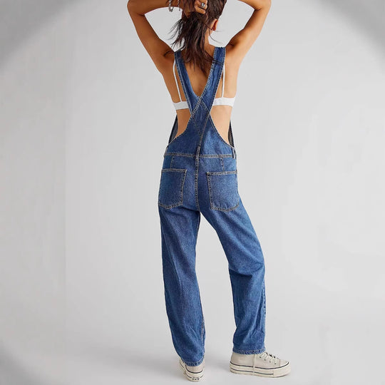 Damen Lässige Latzhose aus hochwertigem Baumwollgemisch EB
