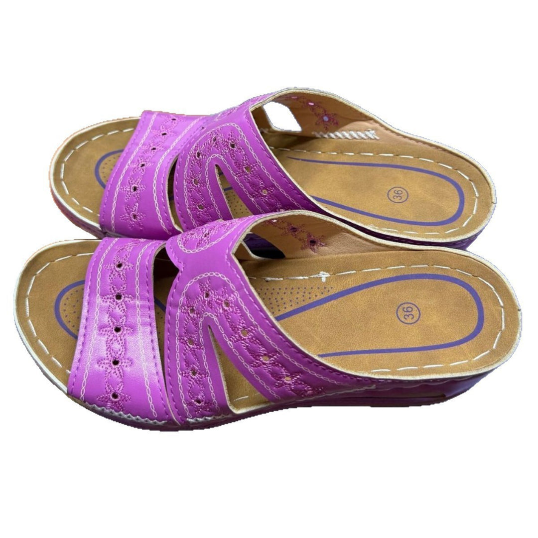 Damen Bequeme Clogs mit floralem Design und ergonomischer Sohle EB