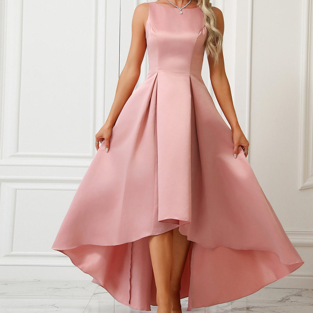 Damen Asymmetrisches Abendkleid aus satin mit Faltenwurf EB