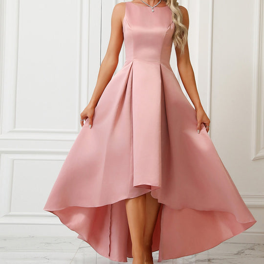 Damen Asymmetrisches Abendkleid aus satin mit Faltenwurf EB