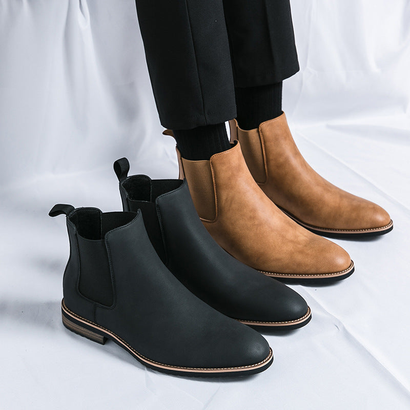 Damen Elegante Chelsea-Boots aus hochwertigem Kunstleder mit flexiblem Gummizug EB