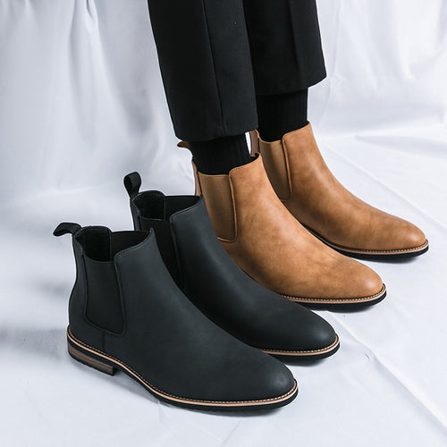 Damen Elegante Chelsea-Boots aus hochwertigem Kunstleder mit flexiblem Gummizug EB