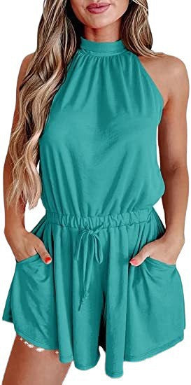 Damen Jumpsuit mit hohem Kragen und tailliertem Schnitt EB