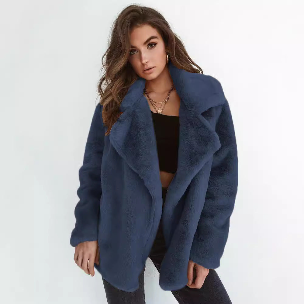 Damen Kuscheljacke mit elegantem Revers EB