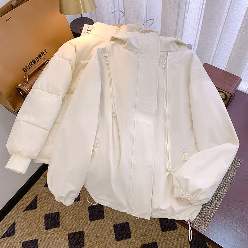 Damen Leichte Übergangsjacke mit verstellbarem Kapuzenkragen und praktischen Taschen EB