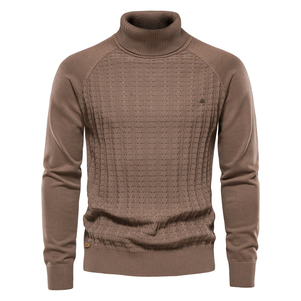 Herren Rollkragenpullover mit strukturiertem Muster EB