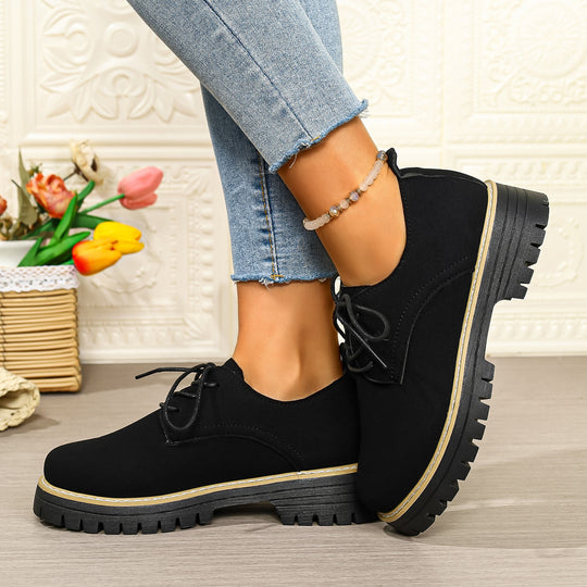 Damen Modische Schnürschuhe mit rutschfester Sohle und dämpfendem Fußbett EB