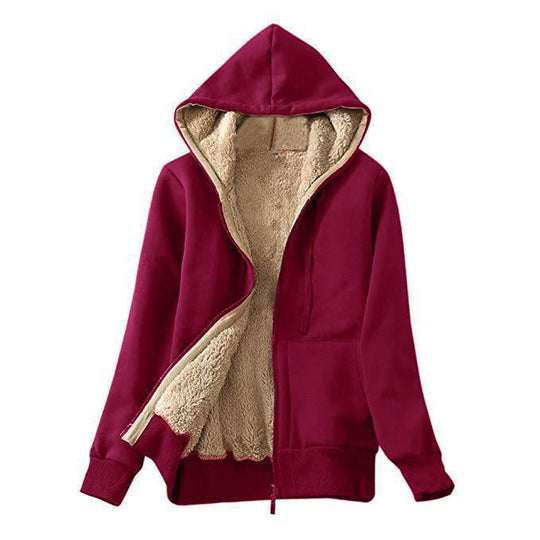 Damen Kuschelige Fleecejacke mit hohem Kragen und praktischem Reißverschluss EB
