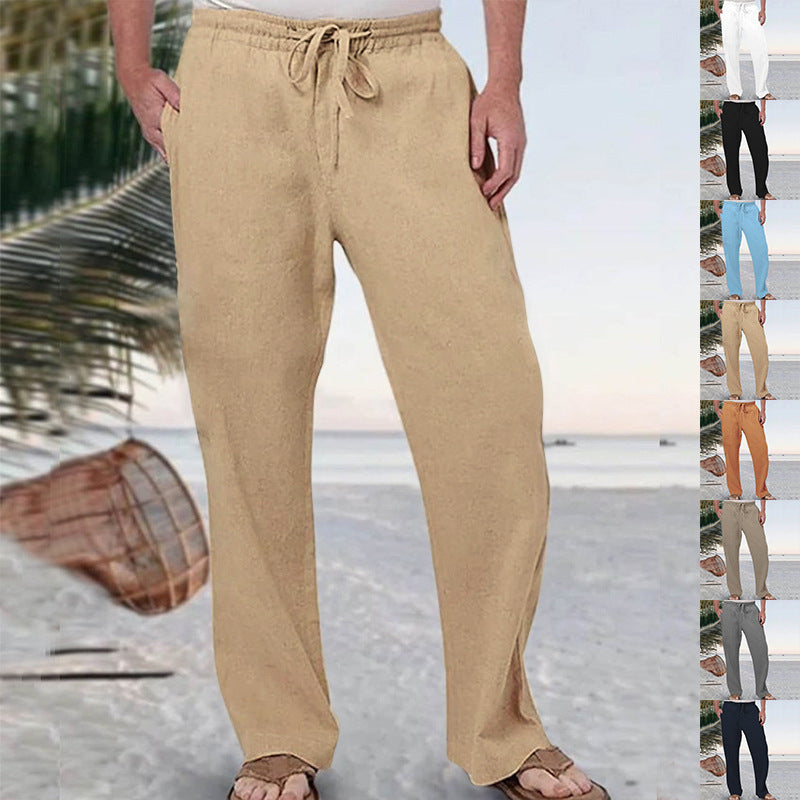 Herren nan weiche Loungehose aus Baumwolljersey mit elastischem Tunnelzugbund und seitlichen Eingrifftaschen EB
