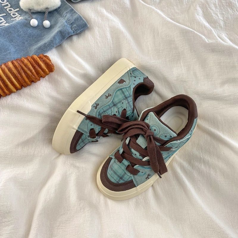 Damen Sportliche Sneaker im lässigen Karomuster mit modernem Design EB