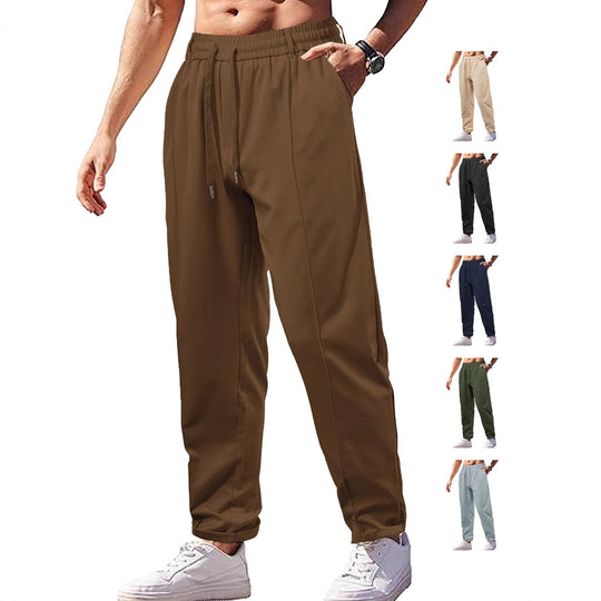 Damen Leichte Relaxhose mit elastischem Bund, geradem Schnitt & aufgesetzter Gesäßtasche EB