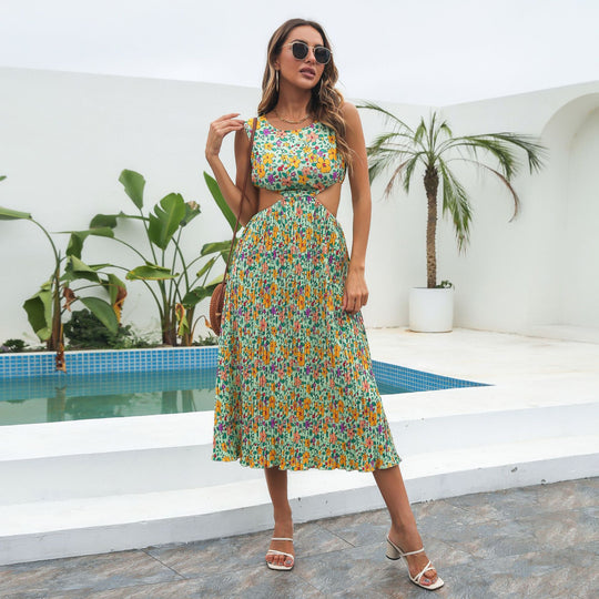 Damen Sommerkleid mit Cut-Out und floralen Motiven EB