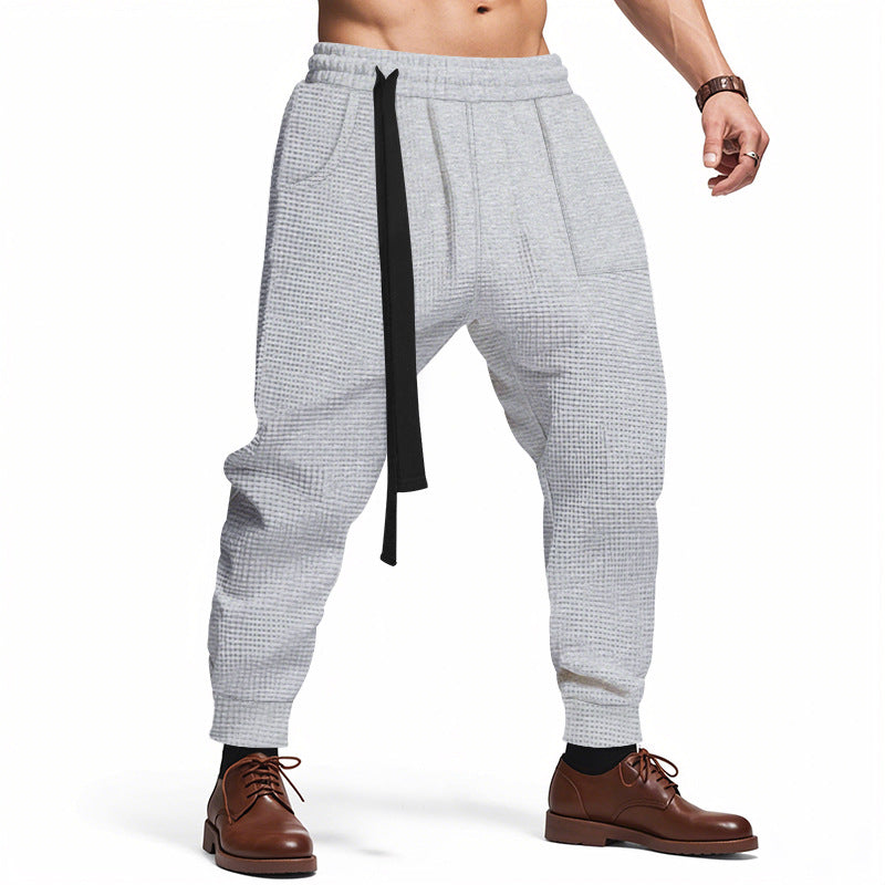 Herren lässige Struktur-Sweatpants mit verstellbarem Kordelzug EB