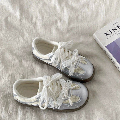Damen modische Sneaker mit einzigartigen Schnürdetails EB