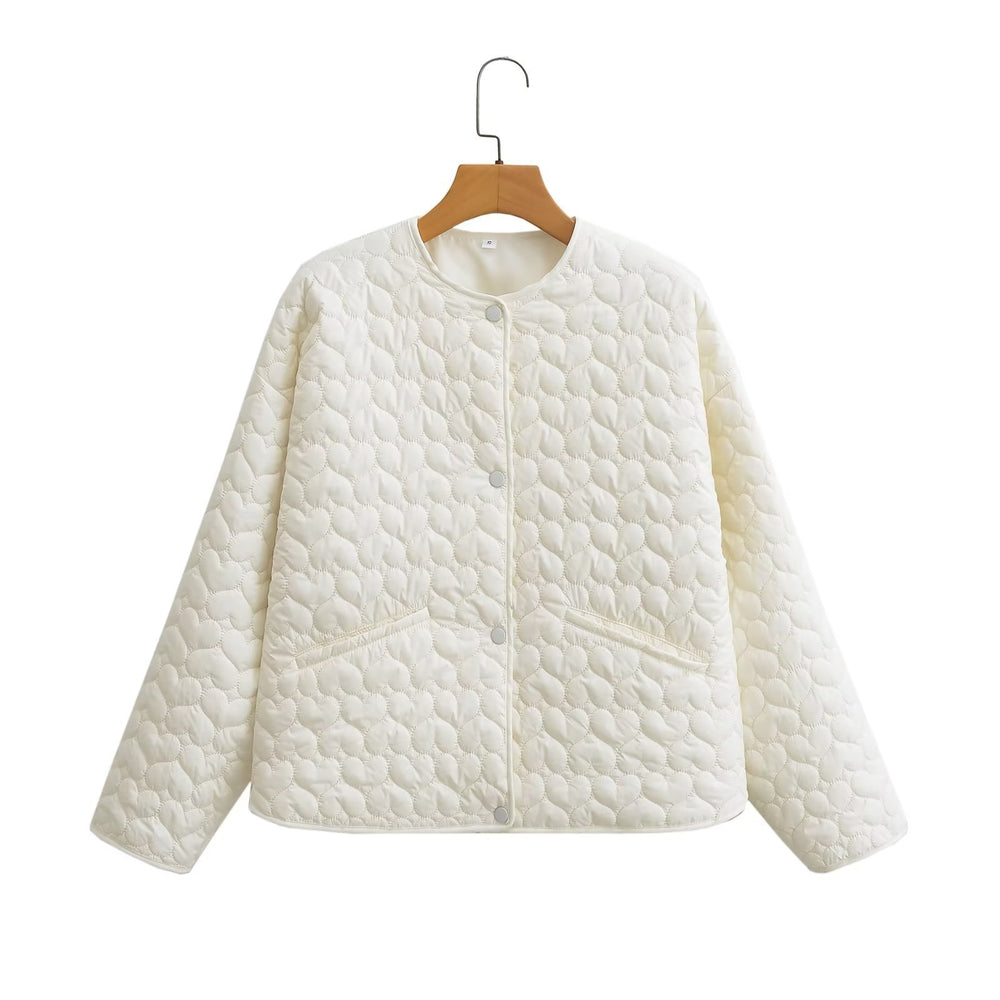 Damen gesteppte Übergangsjacke mit seitlichen Eingrifftaschen und modernem Design EB