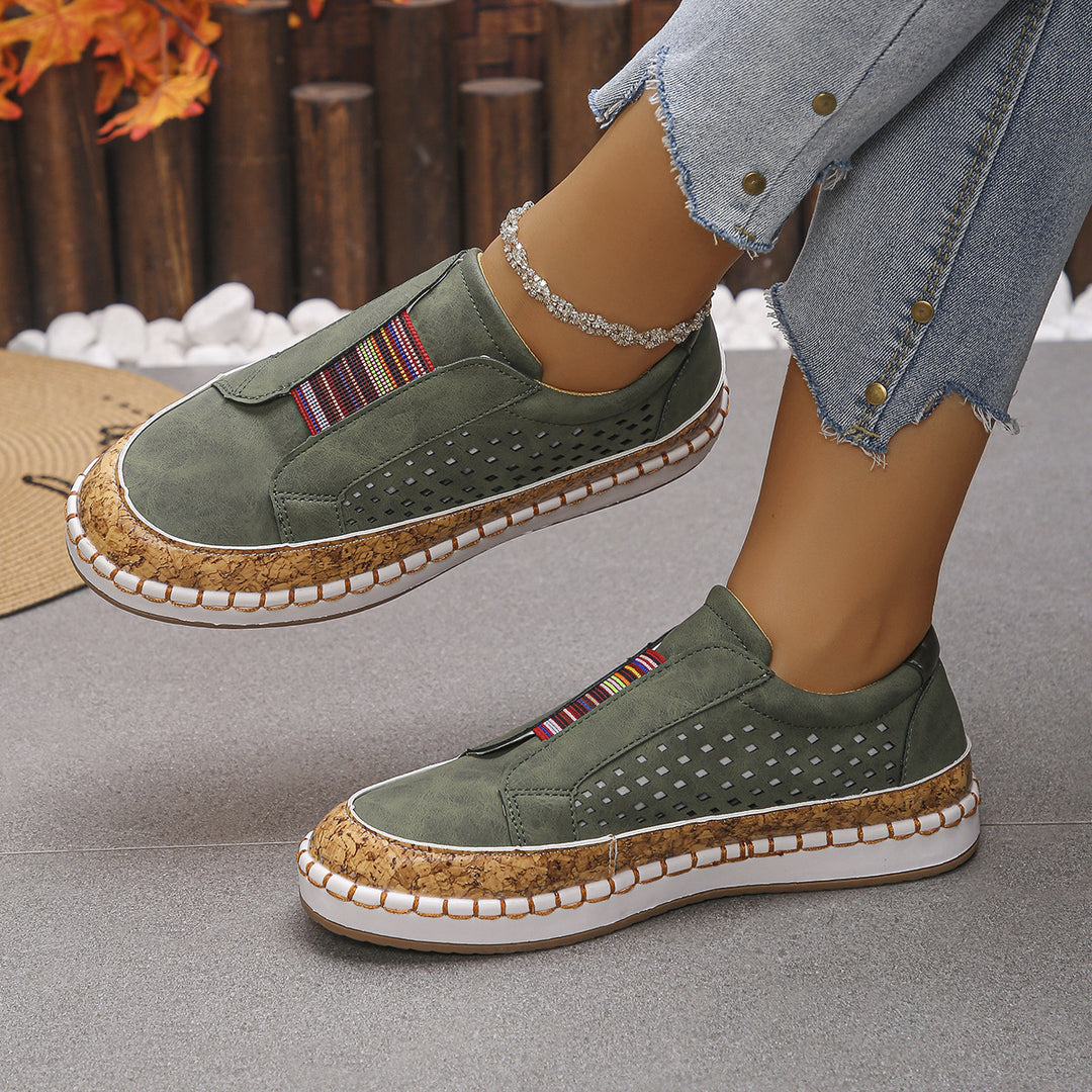 Damen Komfortable Slip-On Sneakers mit raffiniertem Design EB
