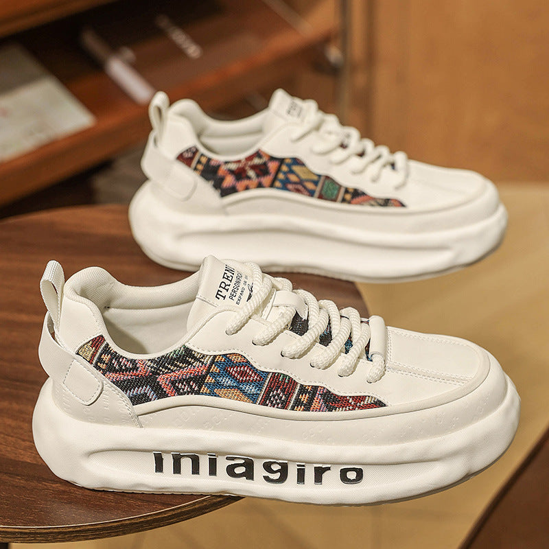 Damen Modische Sneakers mit einzigartigem Mustereinsatz EB