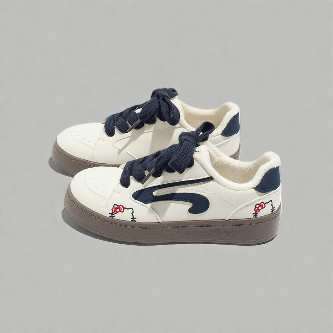 Damen bequeme und stilvolle Sneaker mit Fleece-Innenfutter EB