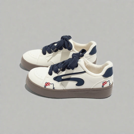 Damen bequeme und stilvolle Sneaker mit Fleece-Innenfutter EB