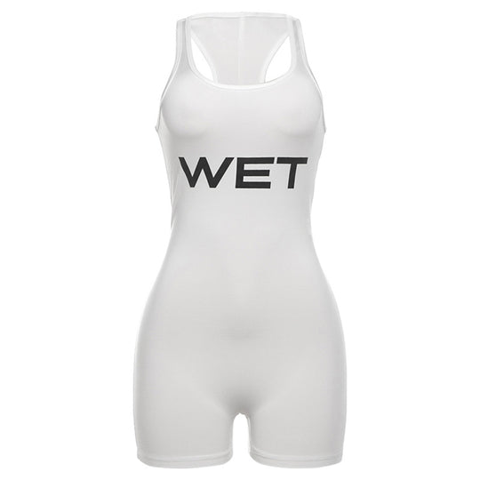 Damen Sportlicher Einteiler mit Racerback und auffälligem Logo EB