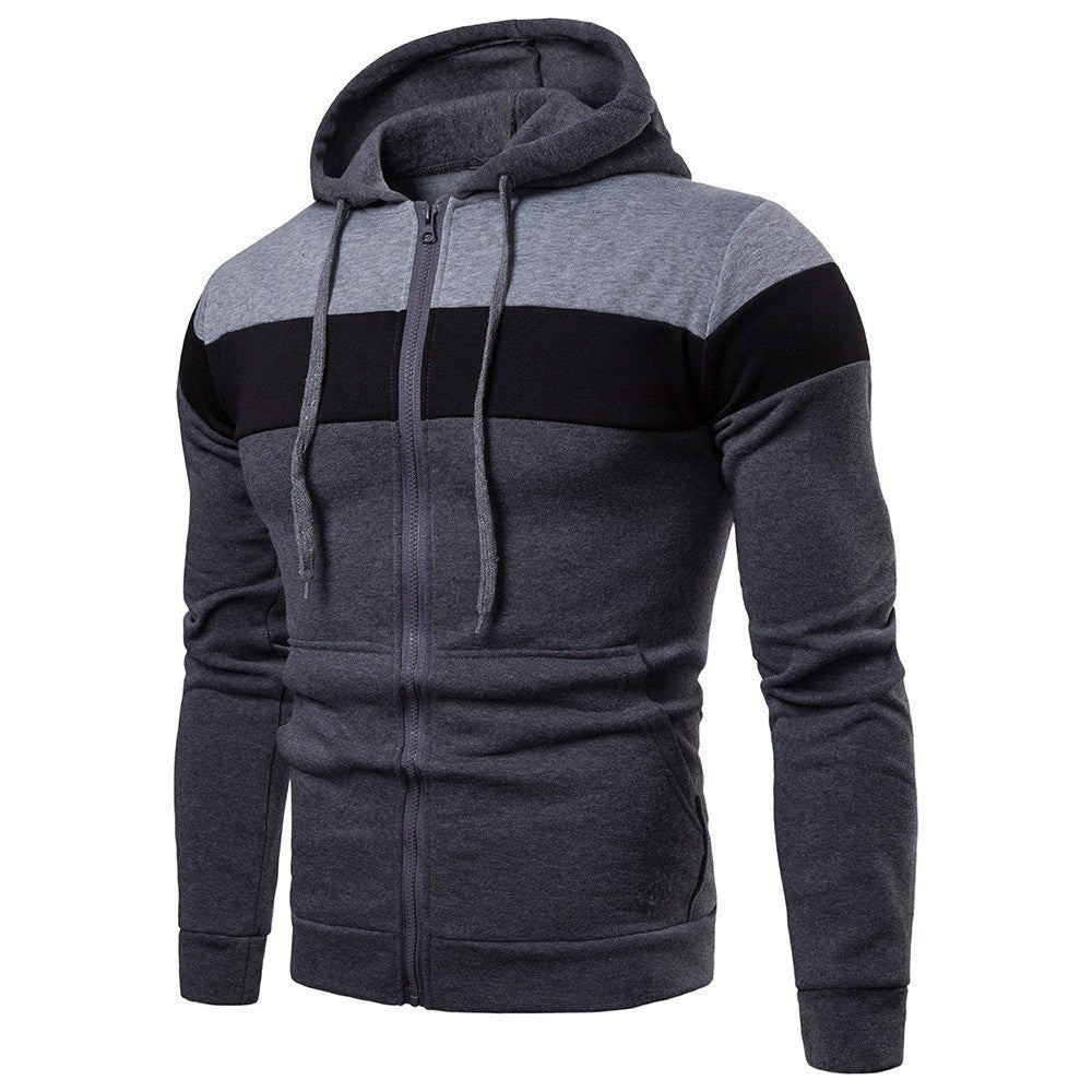 Herren modische Kapuzenjacke mit Farbblockdesign EB