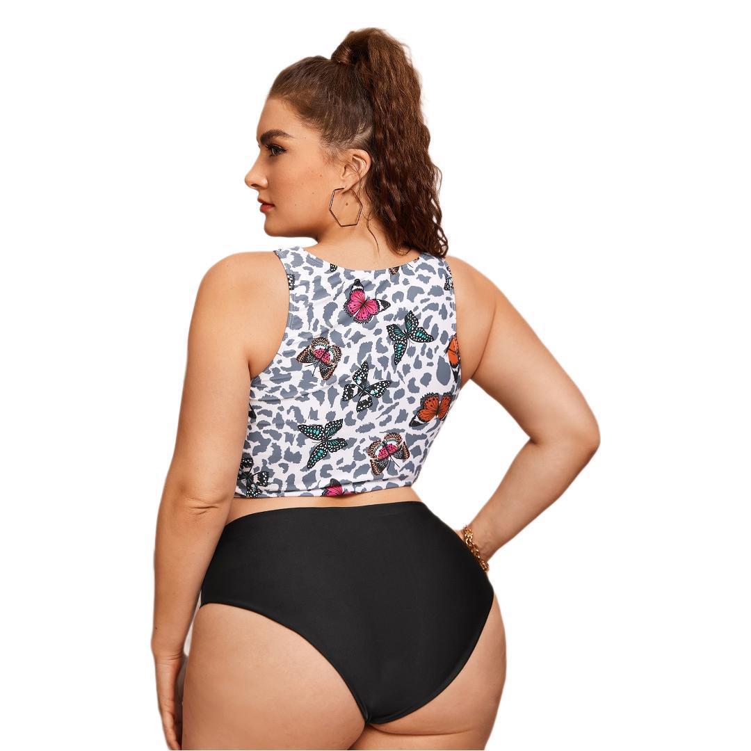 Damen Crop-Bikini-Oberteil mit modischem Bindedesign EB