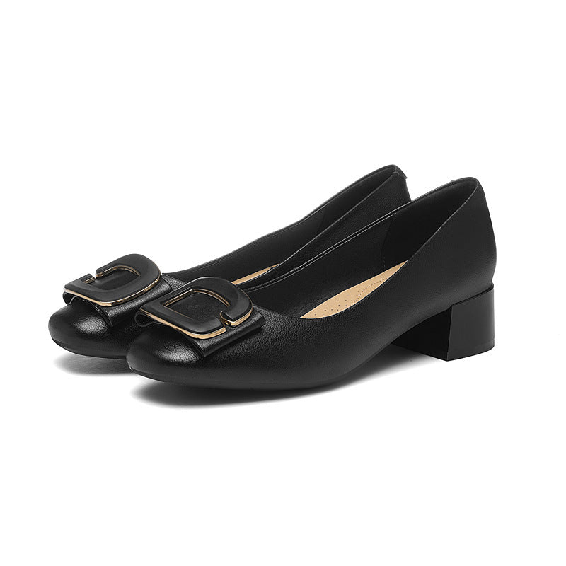 Damen elegante Ballerinas mit auffälligem Schnallen-Detail EB