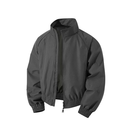 Herren leichter Windblouson mit hochgeschlossenem Kragen, zweiwege-reißverschluss und elastischem Kordelbund EB