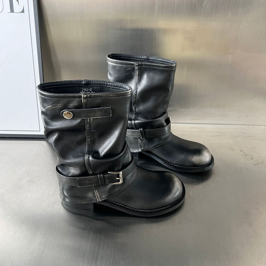 Damen Stiefel mit modischer Schließenverzierung und flexiblem Komfort EB