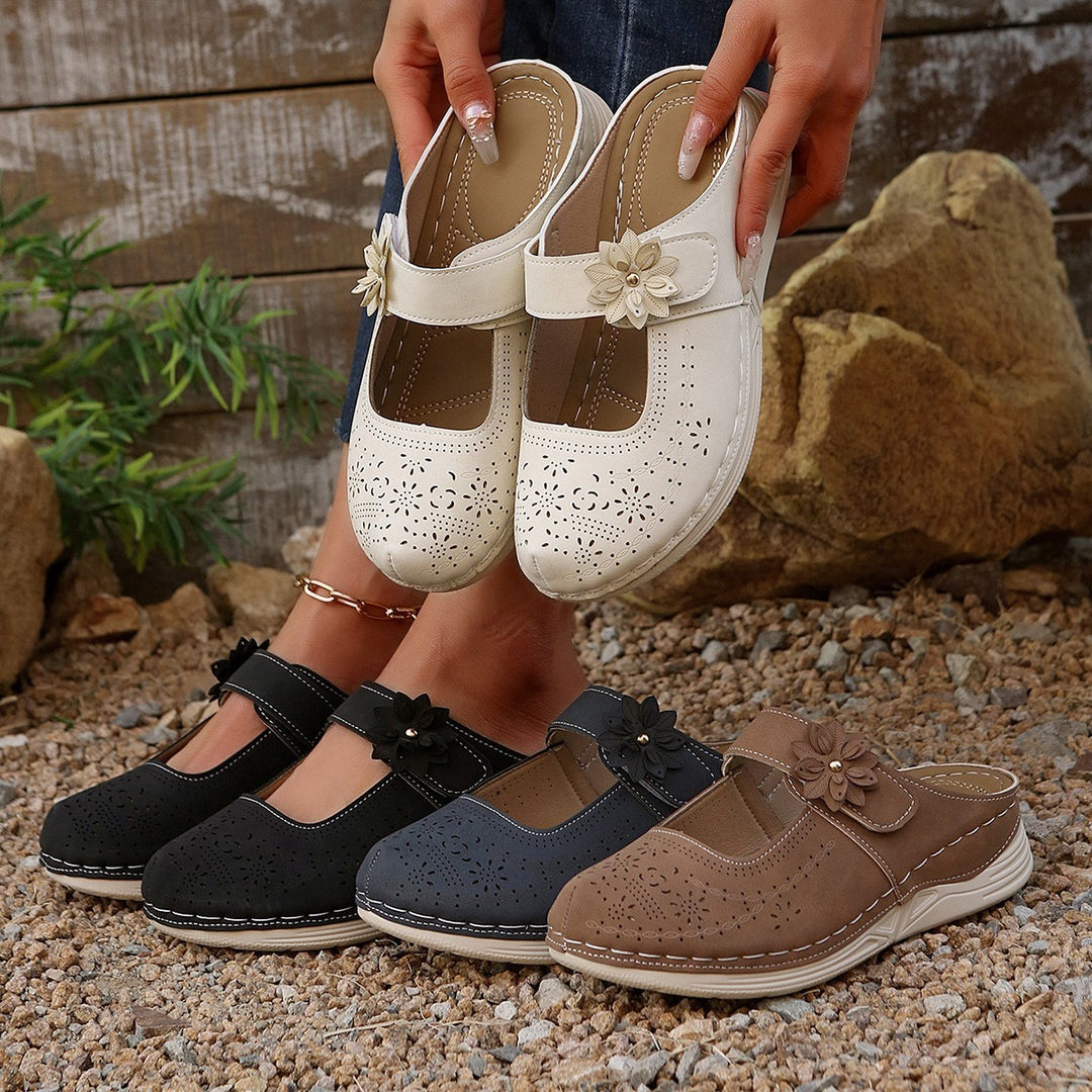 Damen atmungsaktive Clogs mit floralem Dekor EB