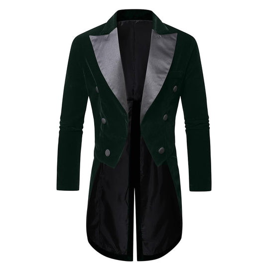 Herren eleganter Samtblazer mit modernem Schnitt und glänzenden Details EB