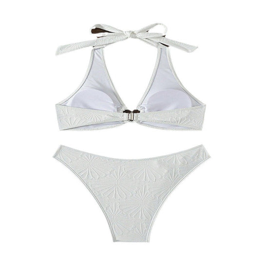 Damen Triangel-Bikini mit dekorativen Herzdetails und verstellbaren Trägern EB