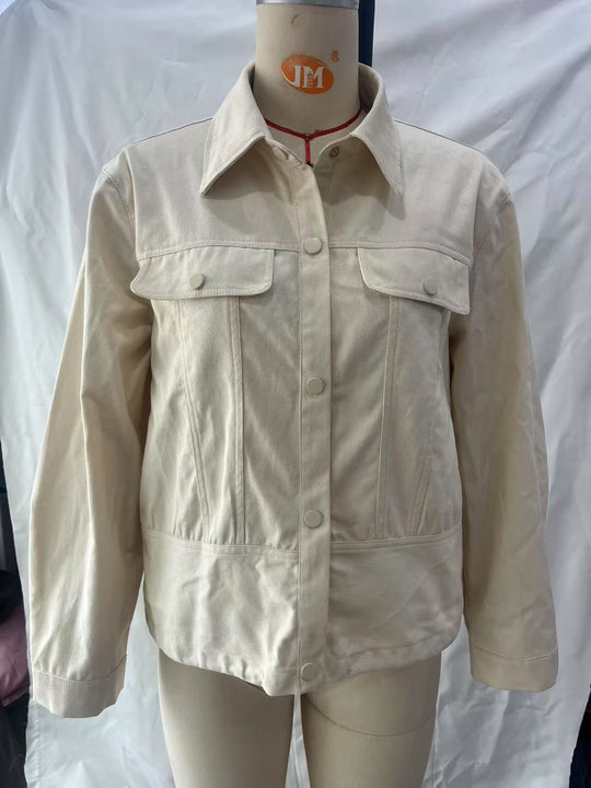 Damen modische Utility-Jacke mit großen Taschen und trendigem Schnitt EB