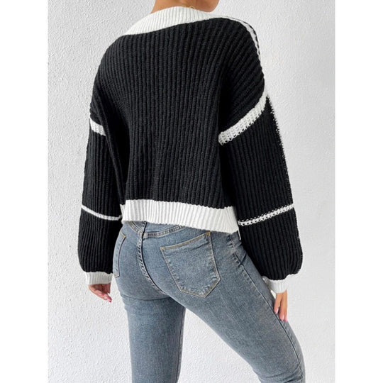 Damen Großer Strickcardigan mit voluminösen Ärmeln EB