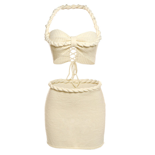 Damen Crop Top und Minirock Set EB